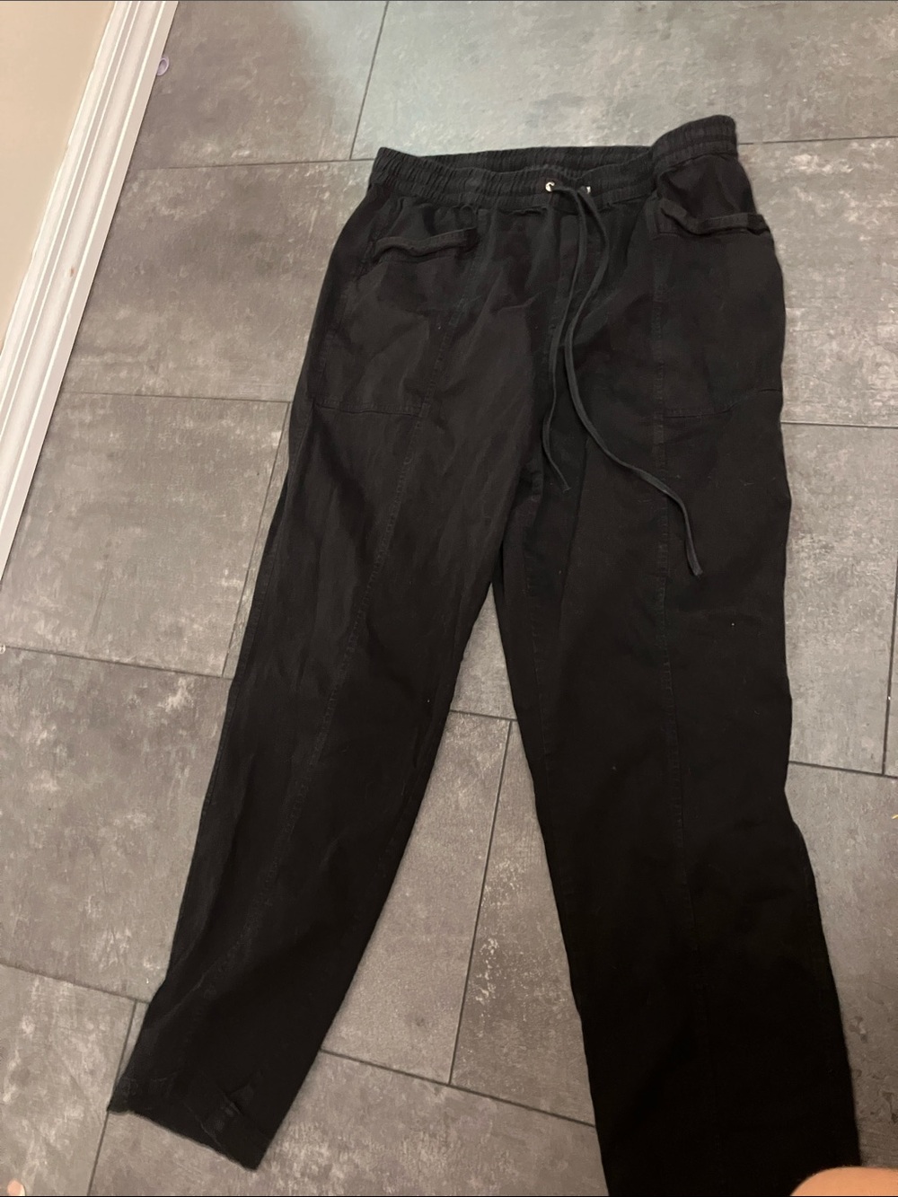 Men's Black Drawstring Casual Pants